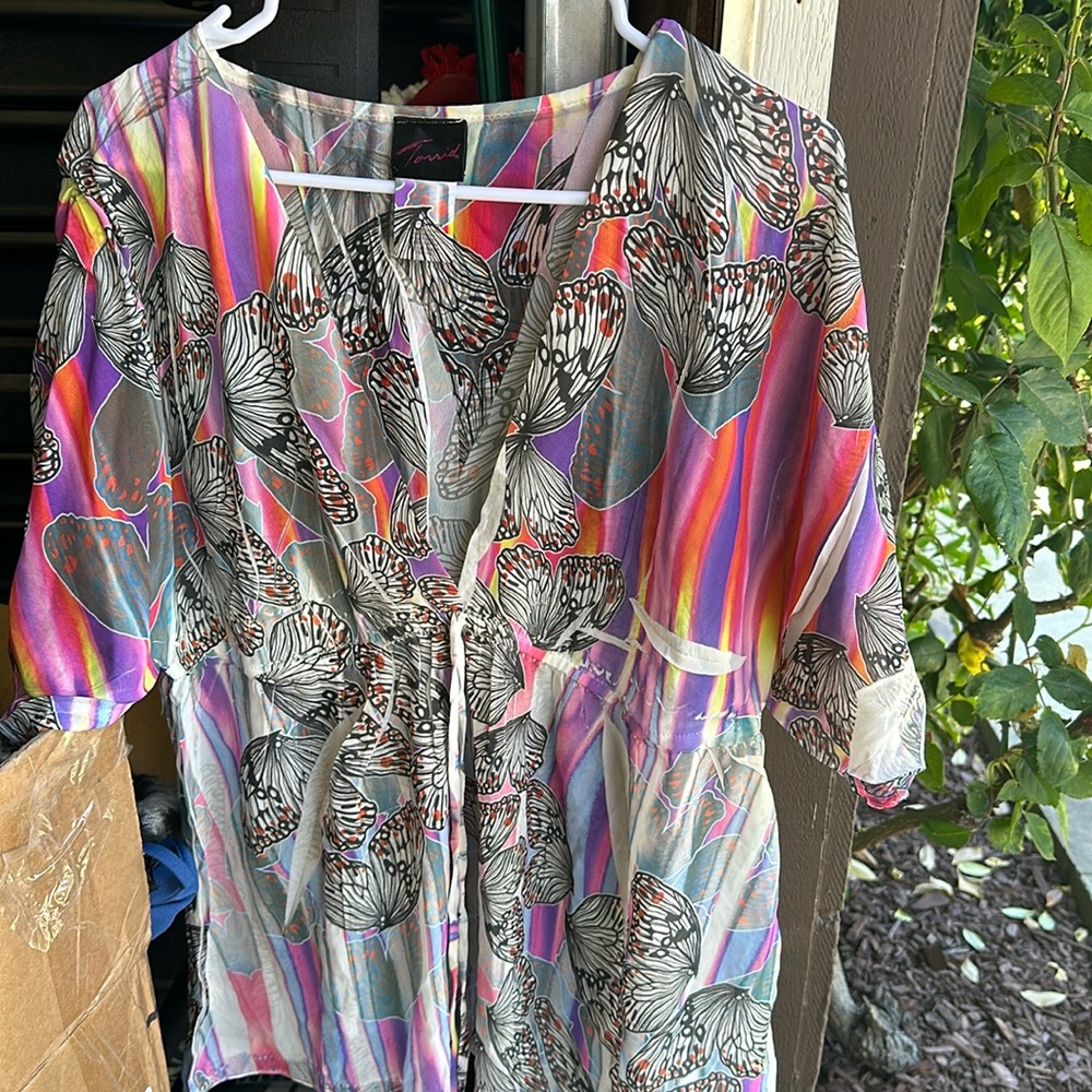 Torrid multi color butterfly top size 2x